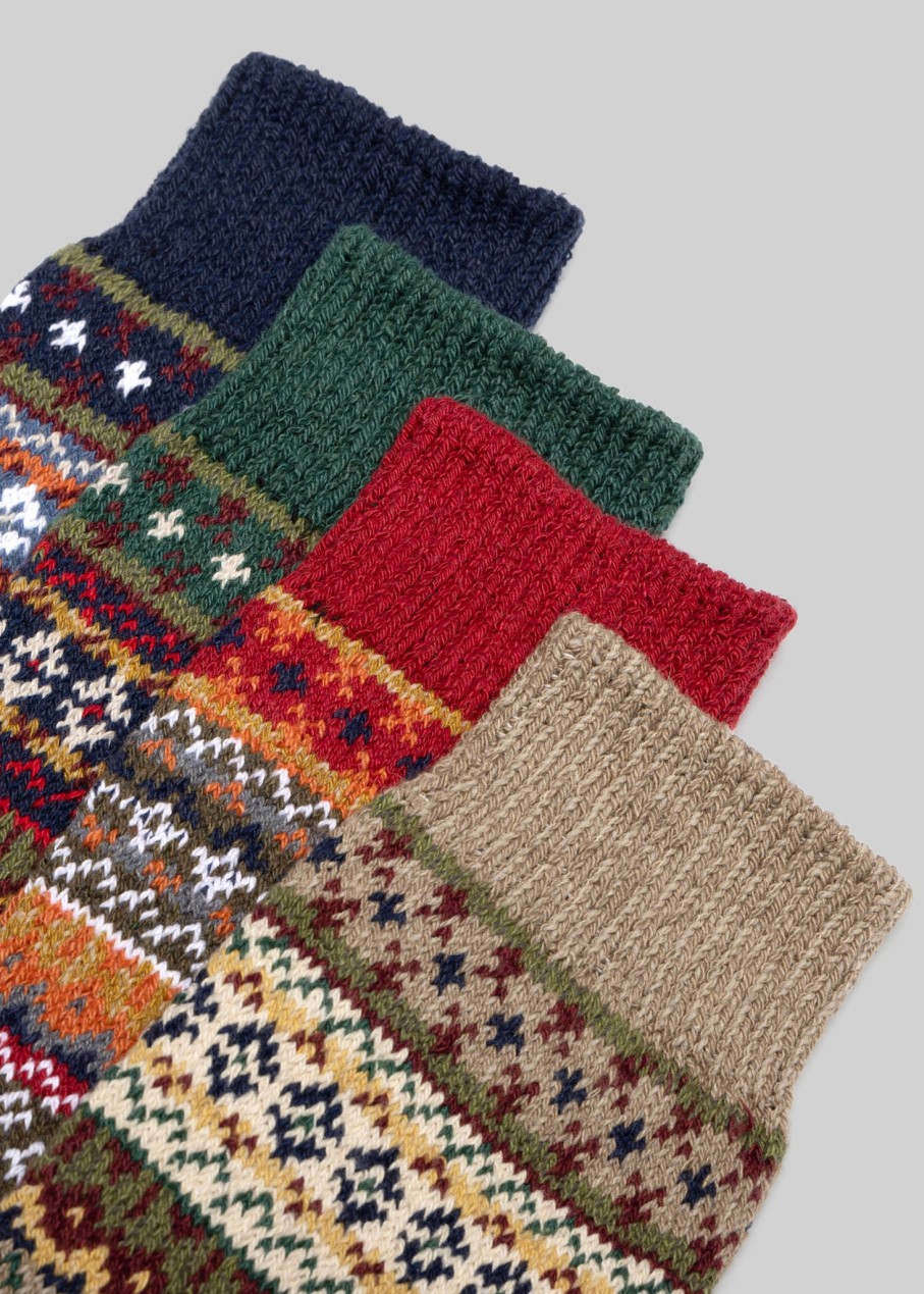 Socks American Trench | Cotton Fair Isle Crew