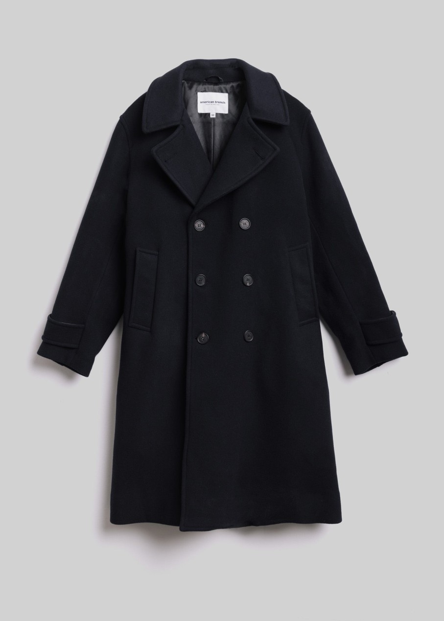 Outerwear American Trench | The Anchorage Overcoat Navy