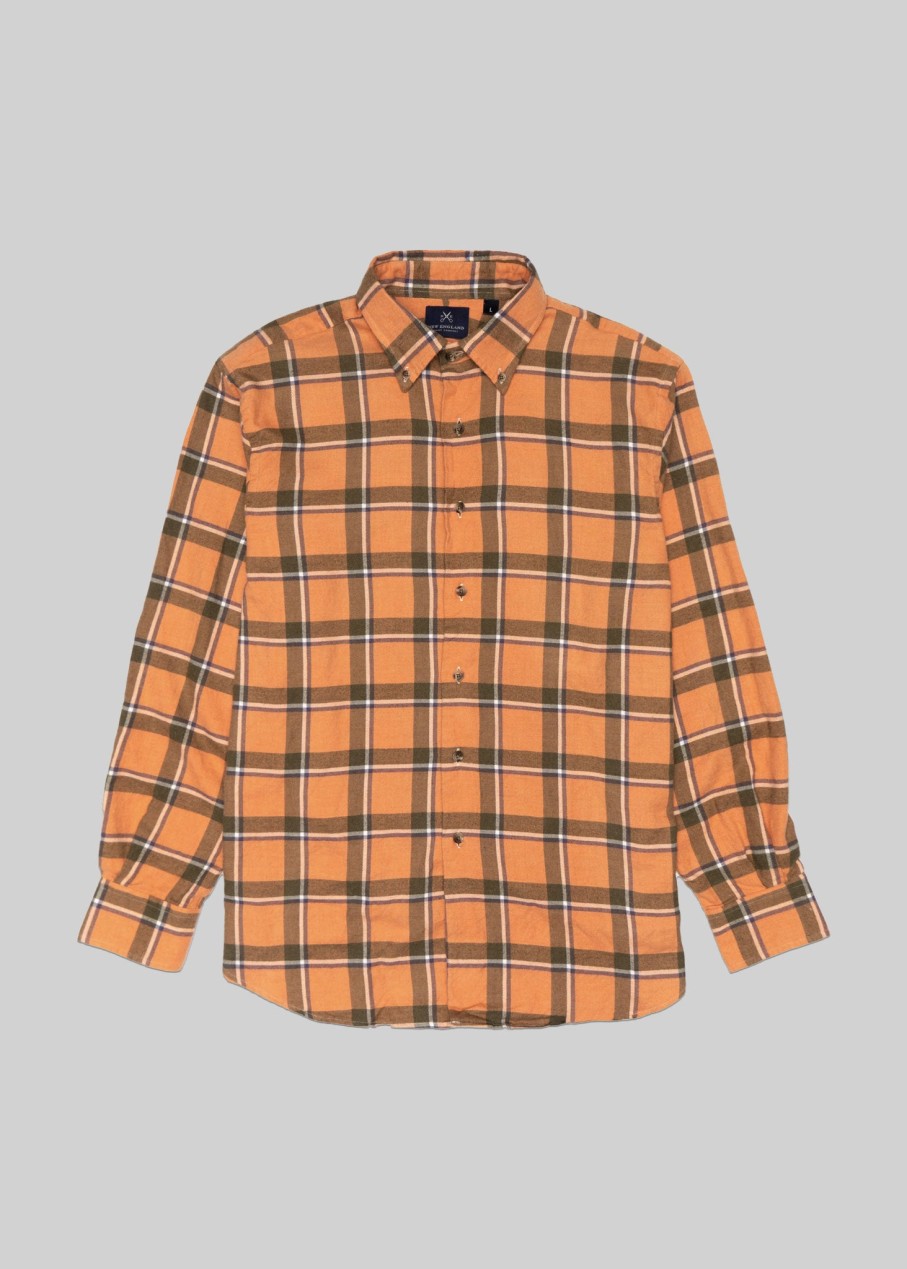 Last Call American Trench | Canclini Plaid Shirt Orange